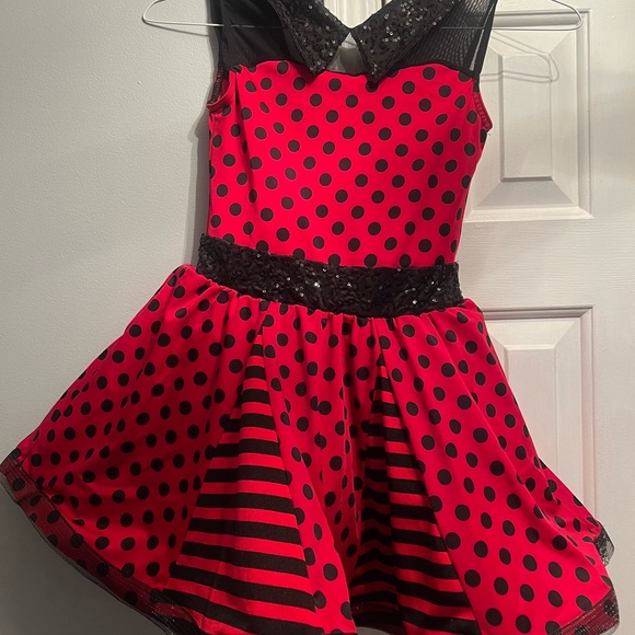 Red & black dress great for tapping clogging, or just dress up/use as costume - Picture 1 of 5